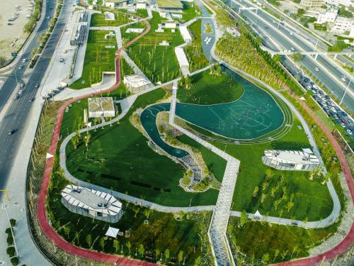 Bird's eye view of the Al Shaheed Park